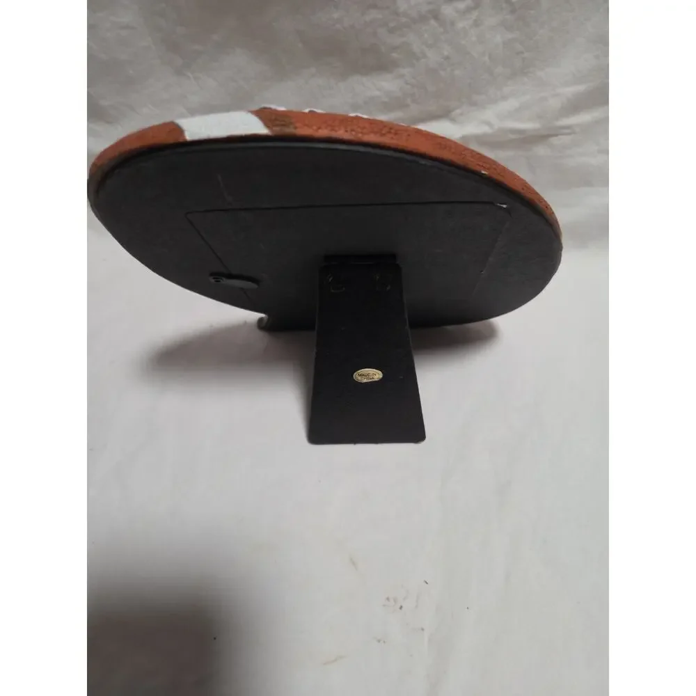Football Shaped Picture Frame Holds 4 X 4 Photo
